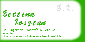 bettina kosztan business card